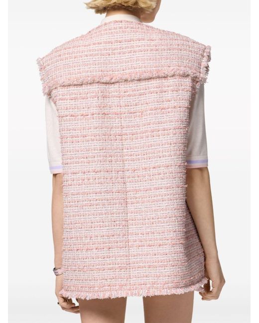 Versace Tweed Gilet in het Pink