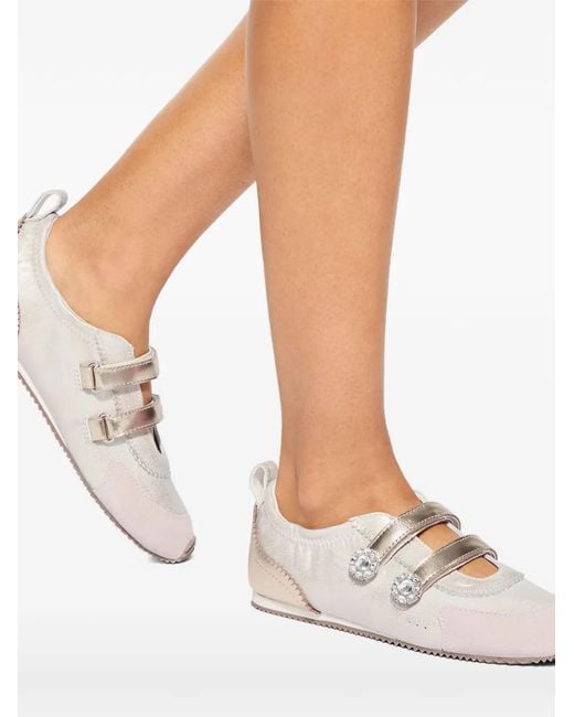 Kurt Geiger White Islington Crystal-Embellished Sneakers