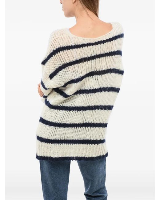 Seafarer Blue Striped Crew-Neck Sweater