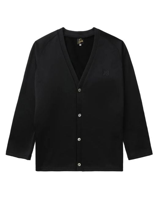 Needles Black Logo-Embroidered Buttoned Cardigan for men