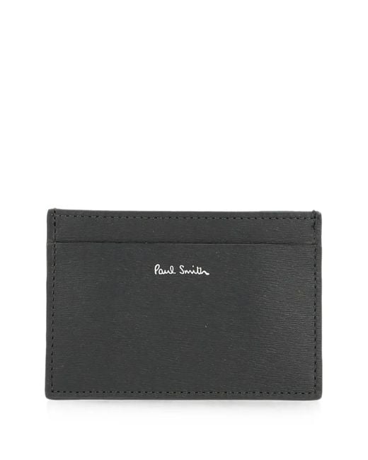 Paul Smith Black Logo-Print Card Holder for men