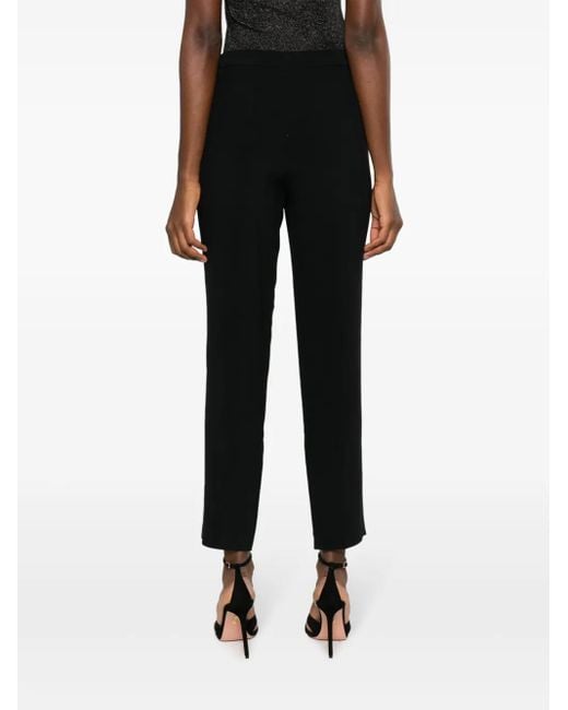 FEDERICA TOSI Black Satin-Trim Tailored Trousers