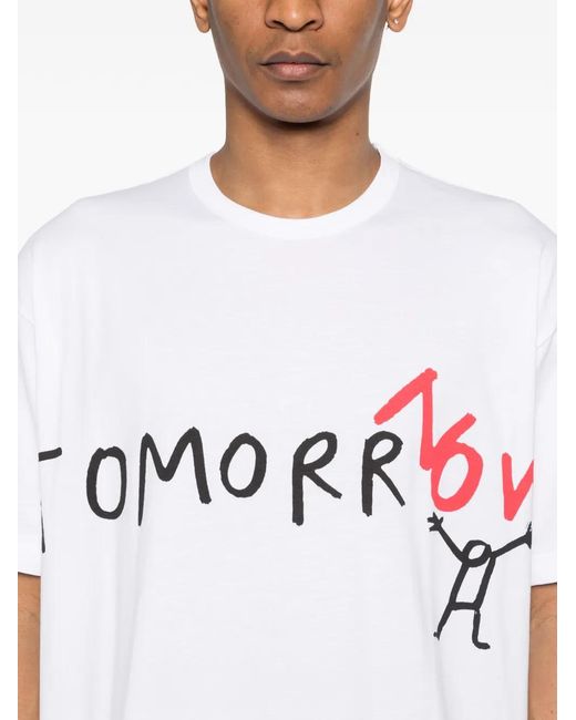 Comme des Garçons White Graphic-Print T-Shirt for men