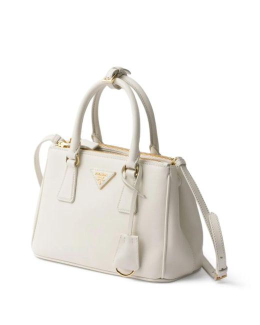 Prada White Kleine Galleria Handtasche