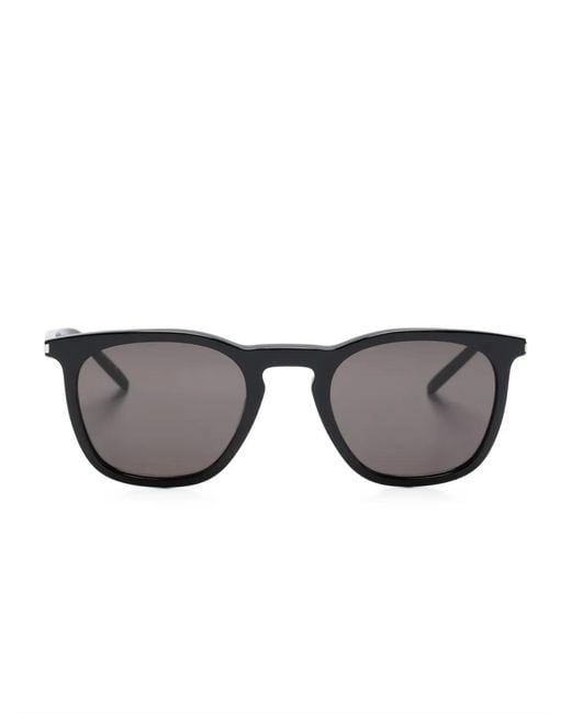 Saint Laurent Gray Matte-Effect Square-Frame Sunglasses