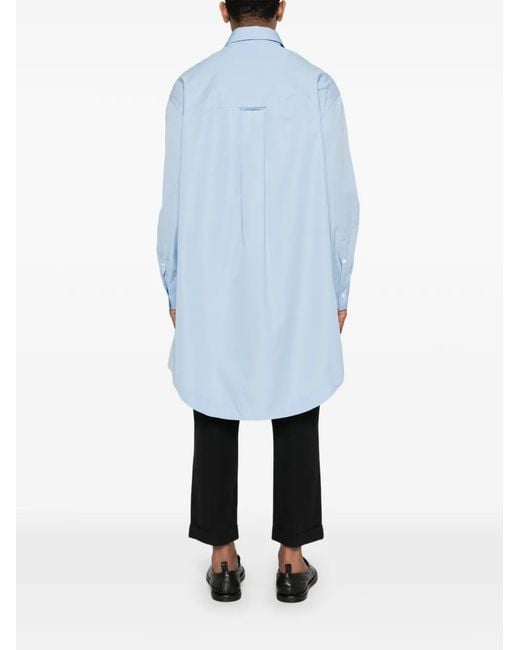 AMI Blue Ami De Coeur Logo-Embossed Shirt
