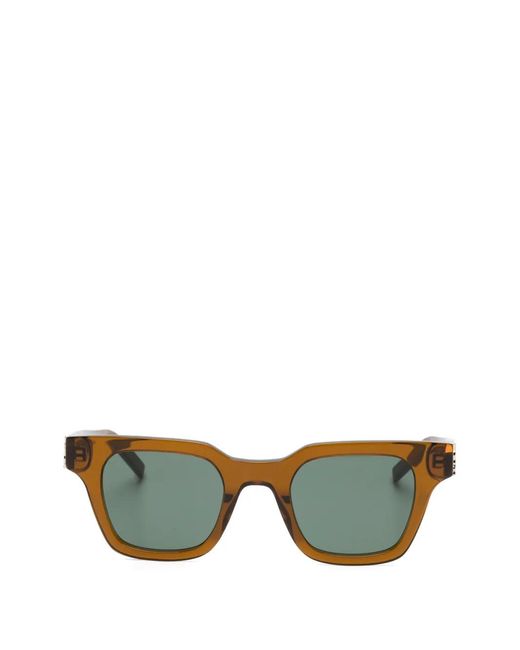 Saint Laurent Green Lunettes De Soleil Carrées À Logo