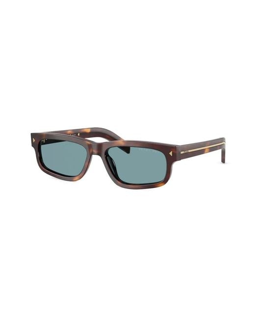 Prada Blue Logo-Plaque Sunglasses for men