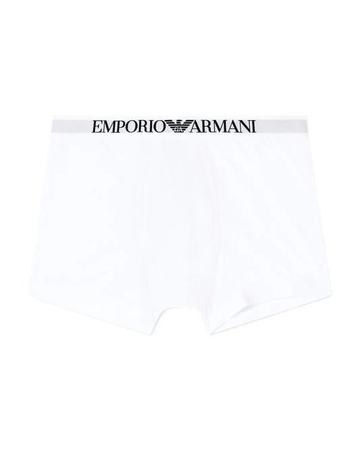 Emporio Armani White Logo-Waistband Boxers for men
