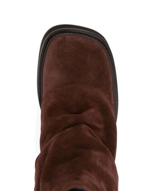 The Attico Brown Slouchy Suede Boots