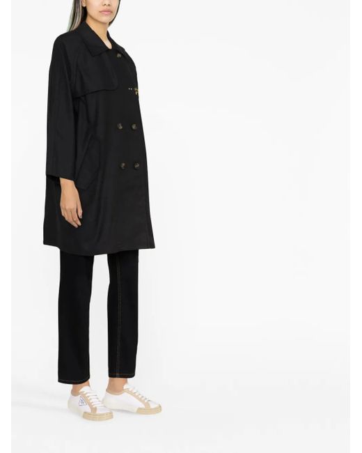 Fay Black Double-Breasted Trench Coat