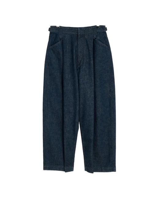 Lemaire Blue Pleated Workwear Jeans for men