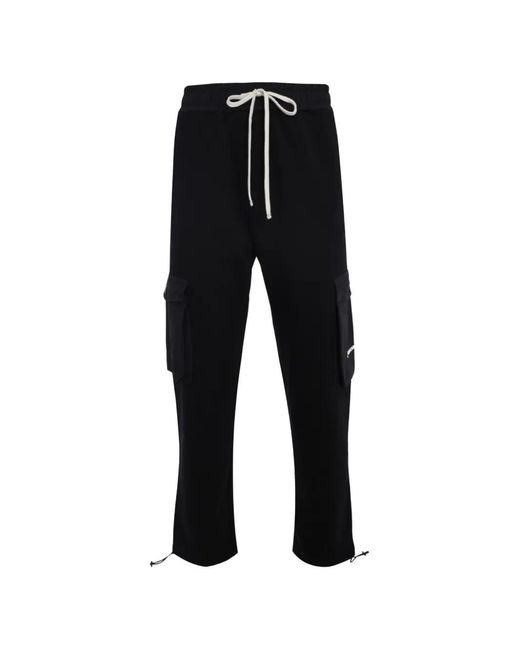 hinnominate Black Cargo-Pocket Sweatpants for men