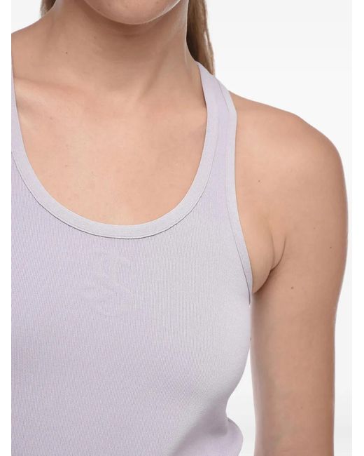 Jil Sander Purple Embossed Racerback Top