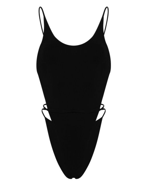 Saint Laurent Black Backless Self-tie Swimsuit