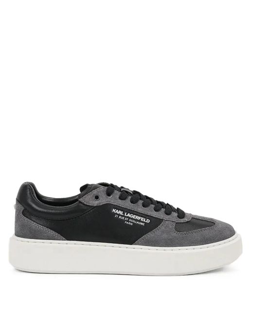 メンズ Karl Lagerfeld プラットフォーム スエードスニーカー Black