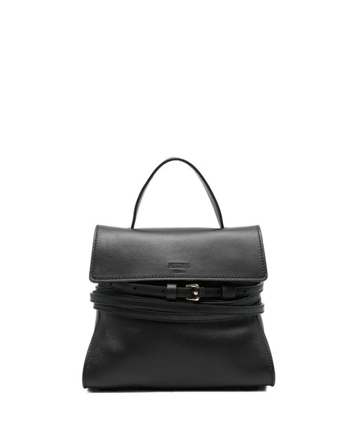 Moschino Black Tie Me Leather Handbag