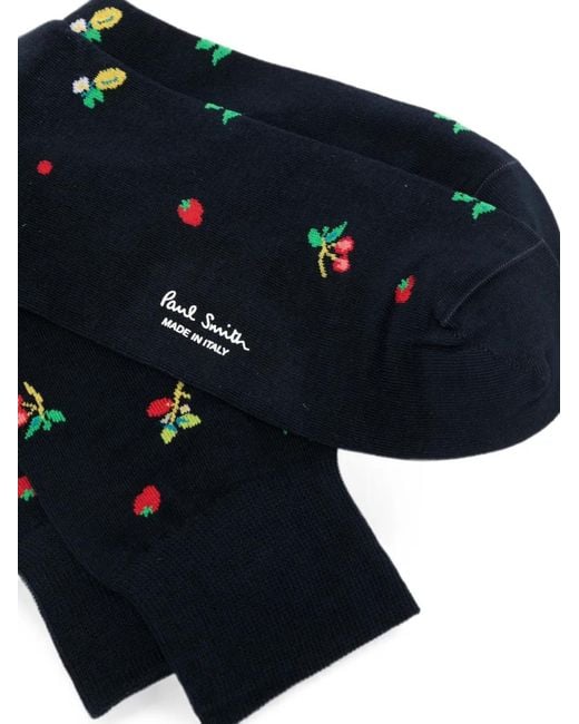 Paul Smith Blue Fruit-Pattern Socks for men