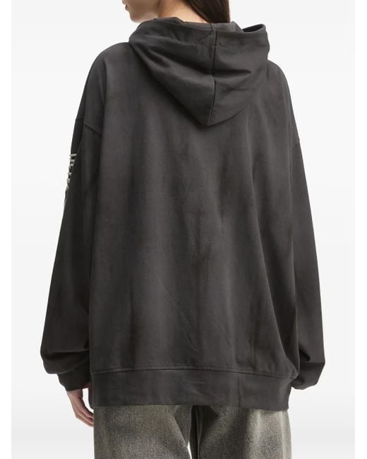 Sudadera con capucha y mangas estampadas Mini Cream de color Black