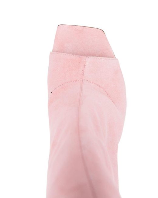 Paris Texas Pink Amanda 105mm Suede Ankle Boots