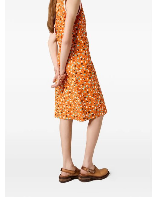 Miu Miu Orange Poplin Wrap Dress
