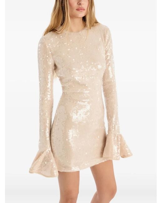 ROTATE BIRGER CHRISTENSEN Natural Sequin Mini Dress