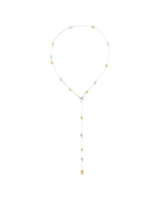 Nanis White Soffio Aquamarine And Diamond Necklace