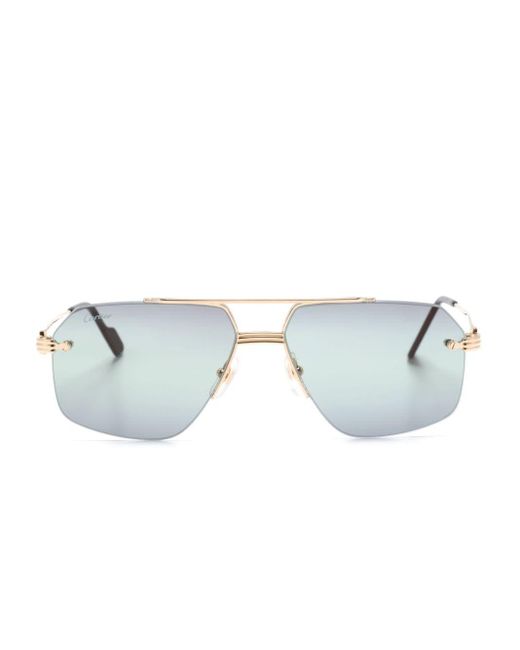 Cartier Blue Première De Cartier Pilot-frame Sunglasses