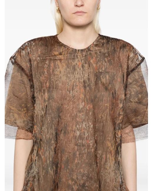 JNBY Brown A-Line Short-Sleeves Dress