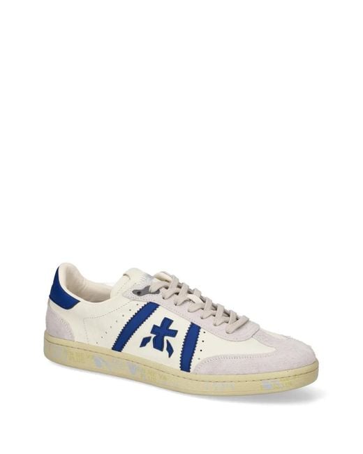Premiata Blue Bonnie Logo-Patch Sneakers for men