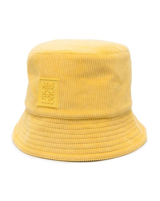 Loewe Yellow Anagram-patch Corduroy Bucket Hat