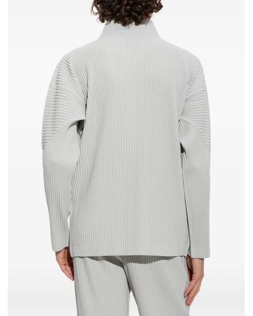 Homme Plissé Issey Miyake White Pleated Jacket for men