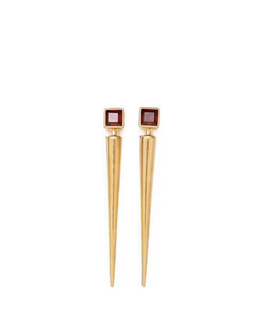 Jil Sander Metallic Stone-Embellished Drop Earrings