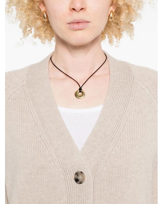 Allude パッチポケット カーディガン White