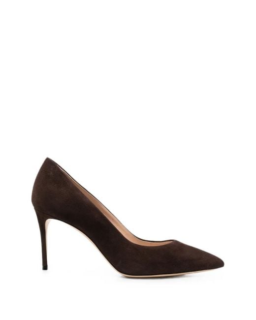 Casadei Brown Pointed-Toe Suede Pumps