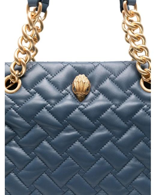 Kurt Geiger Blue Kensington Quilted Chain-Detail Tote Bag