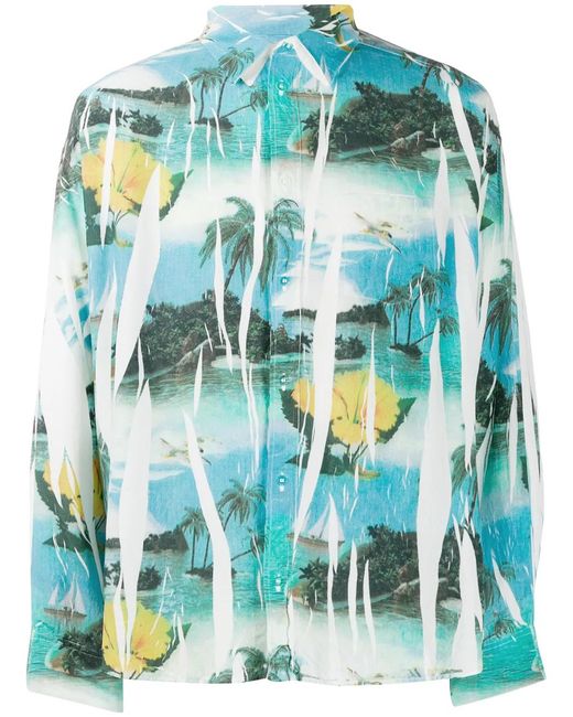 Doublet Green Tropical Print Shirt for men