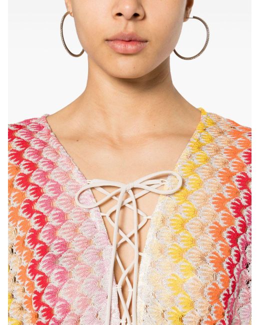 Missoni Pink Open-knit Maxi Dress