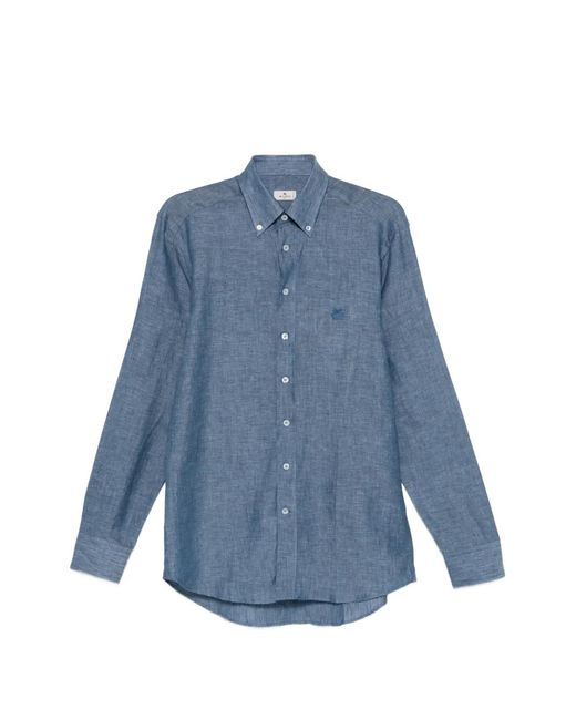 Etro Blue Buttoned Shirt for men