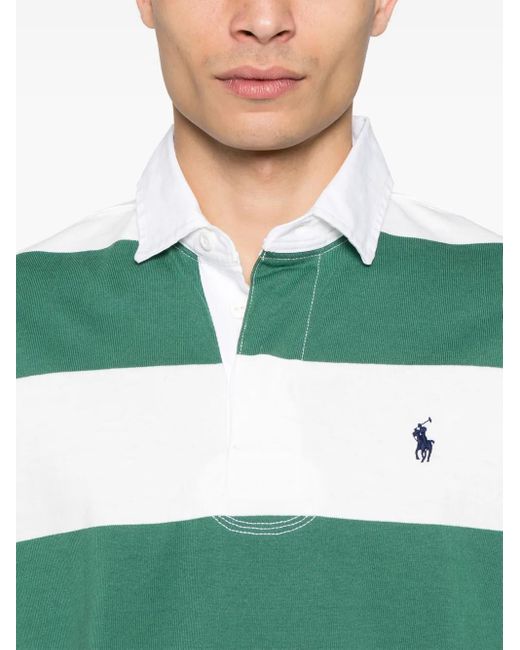 メンズ Polo Ralph Lauren ストライプ ポロシャツ Green