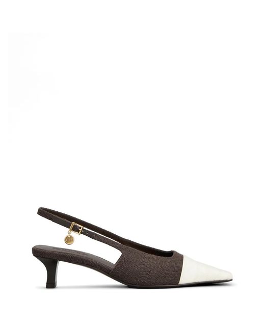 Tod's White Croc-Effect Slingback Pumps