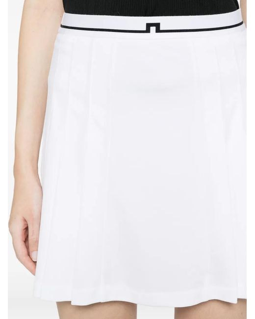 J.Lindeberg White Pleated Trim Short Skirt