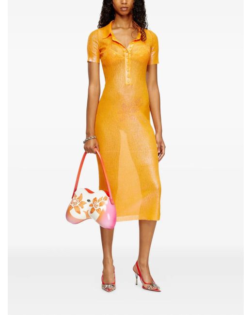 DIESEL Yellow X Karol G M- Ribbed Midi Dress