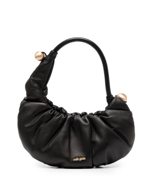 Cult Gaia Black Rosalia Leather Shoulder Bag
