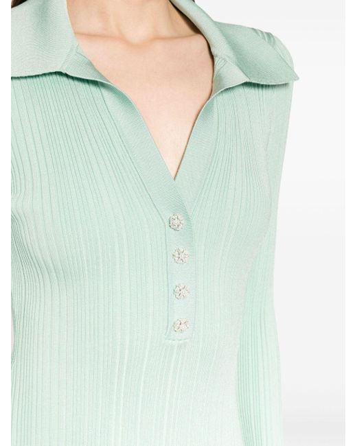 Self-Portrait Green Mint Stitch Knit Mini Dress Clothing