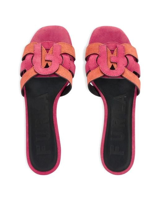 Furla Pink Cilindro Cut-Out Sandals