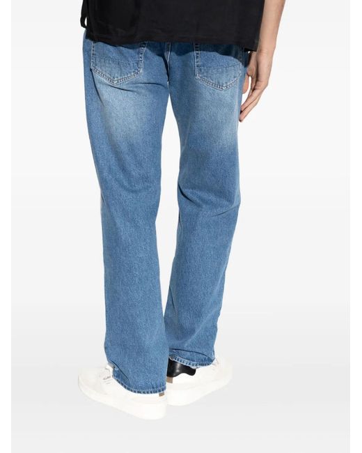 AllSaints Blue Distressed-Effect Jeans for men