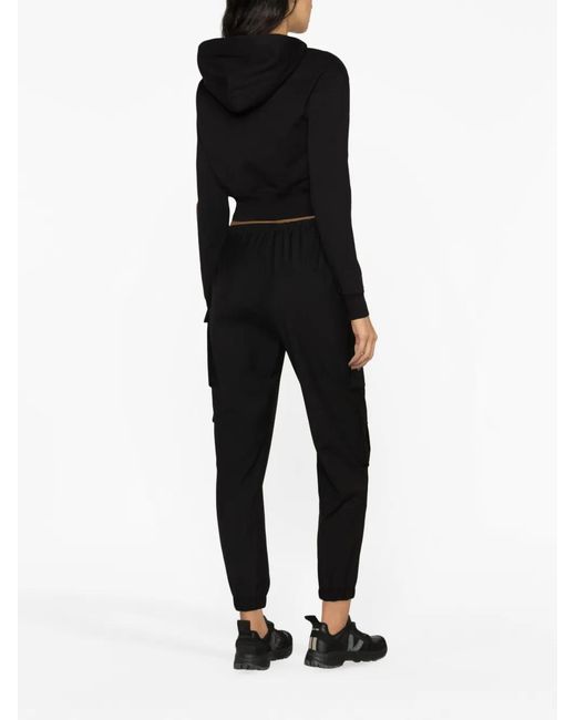 Versace Jeans Couture Black Logo Cropped Hoodie