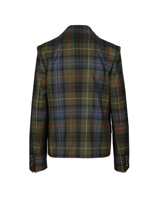 Etro Green Macro-Check Boxy Blazer