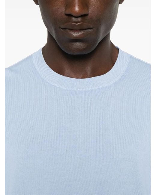 C P Company Blue Cotton Crepe T-Shirt for men